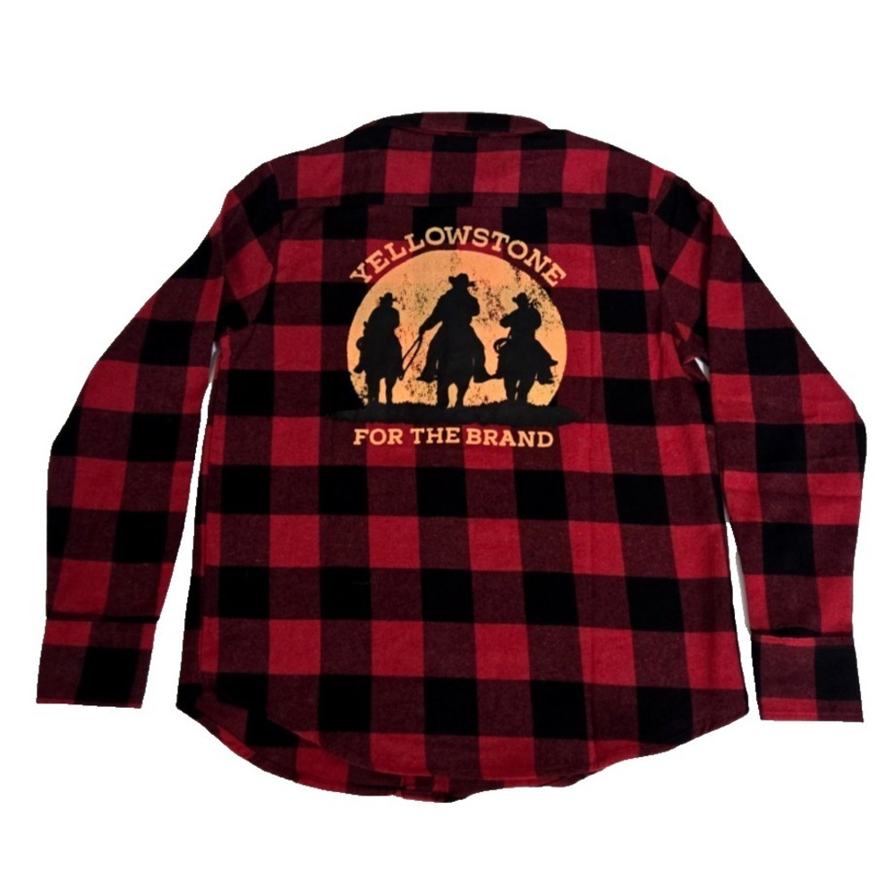 Yellowstone For The Brand Plaid‎ Flannel Shirt Men's L Black/Red NWOT